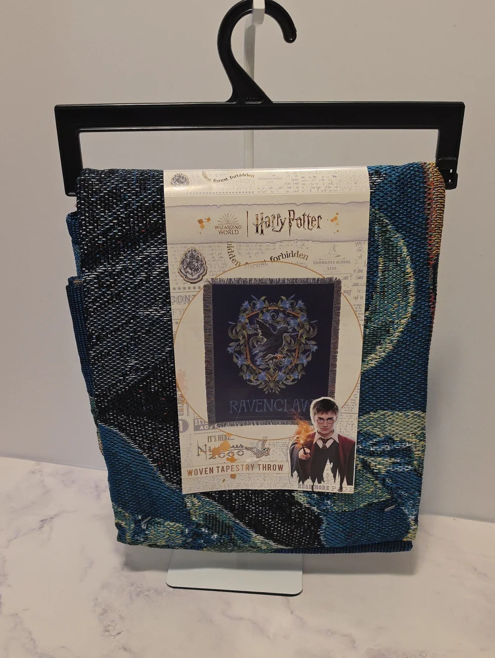 Harry Potter Ravenclaw Woven Tapestry Throw - Blue & Navy Brand New